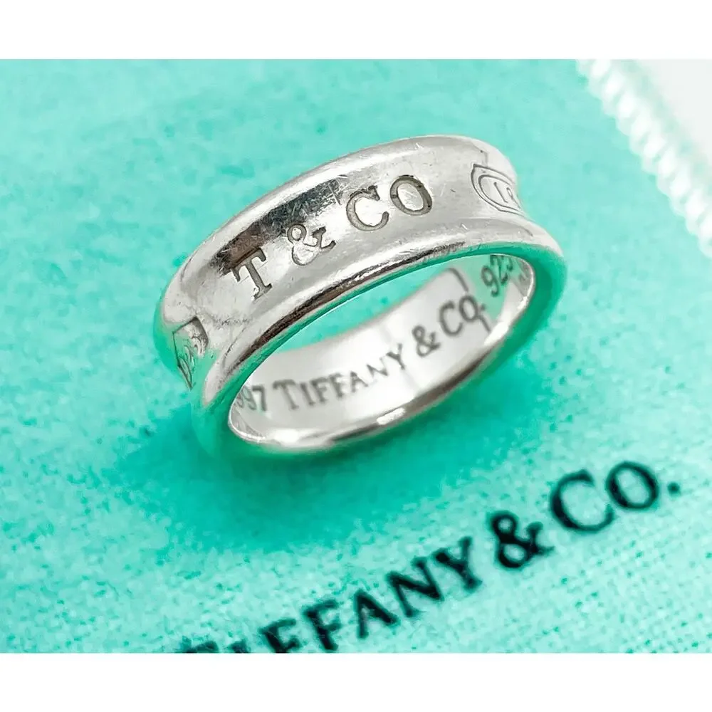 Tiffany & Co. 1837 Concave Band Ring Sterling Silver Size 6.75